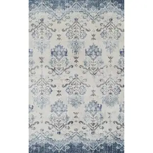 Photo of Blue and Ivory Oriental Area Rug