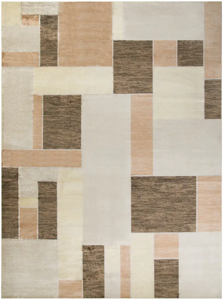 Blue and Ivory Oriental Power Loom Distressed Area Rug Photo 2