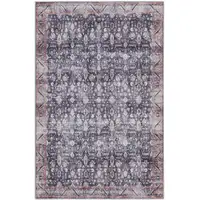Photo of Blue and Ivory Oriental Power Loom Distressed Washable Non Skid Area Rug