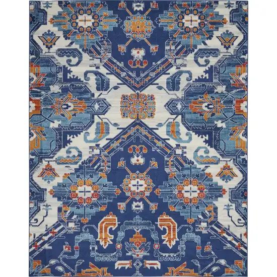 Blue and Ivory Persian Patterns Area Rug Photo 1