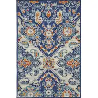 Photo of Blue and Ivory Persian Patterns Scatter Rug