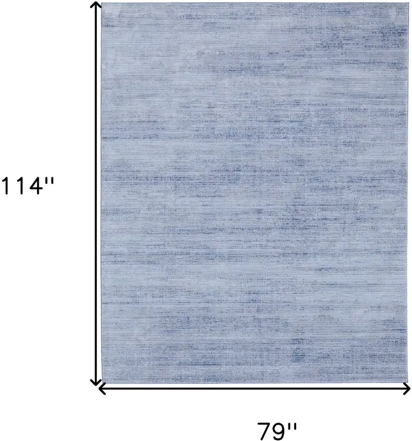 Blue and Ivory Power Loom Area Rug Photo 3