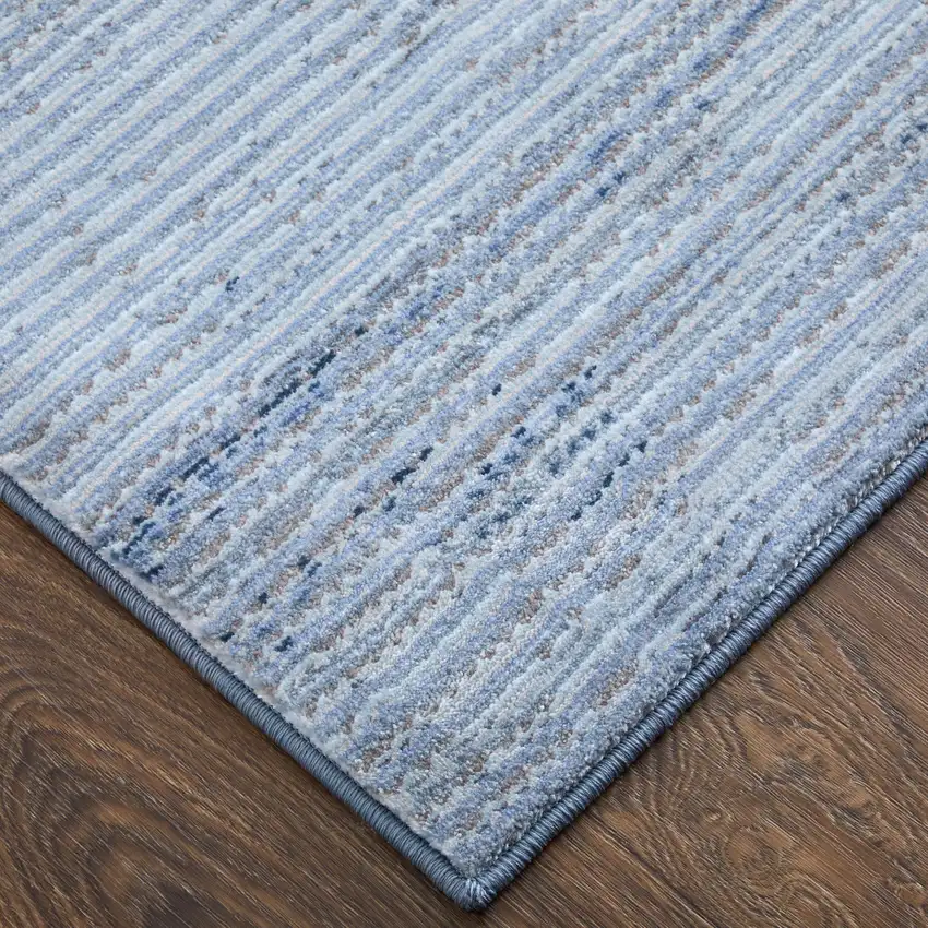 Blue and Ivory Power Loom Area Rug Photo 9