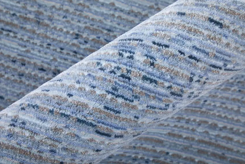 Blue and Ivory Power Loom Area Rug Photo 4