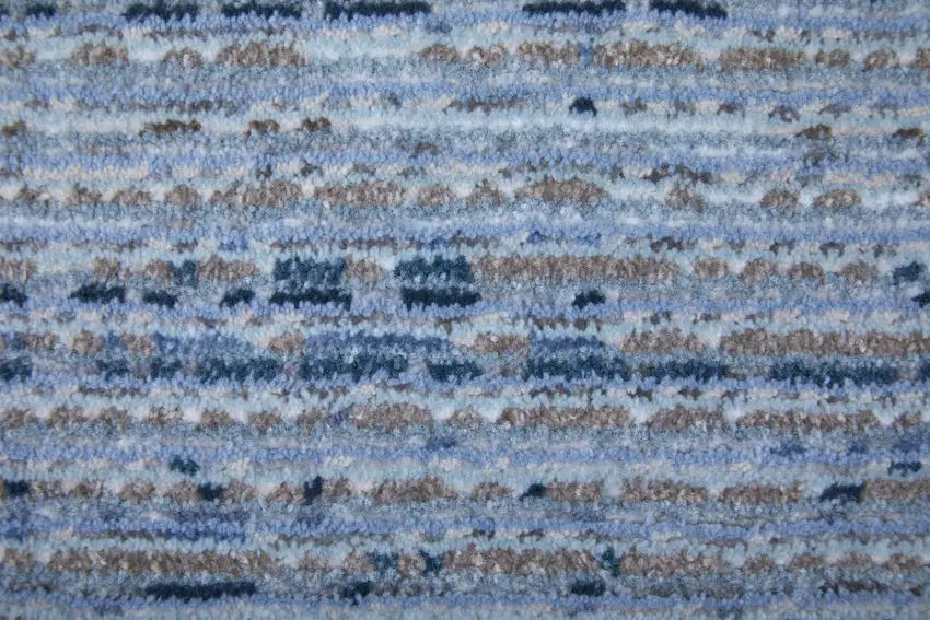 Blue and Ivory Power Loom Area Rug Photo 9