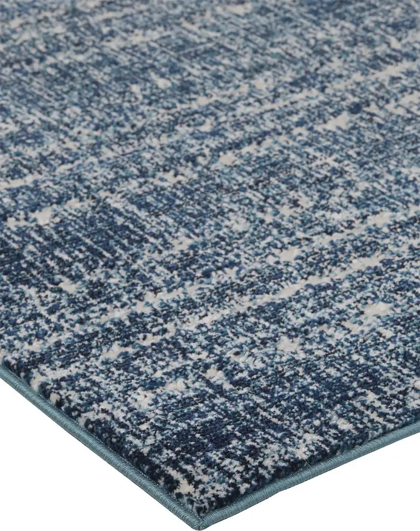 Blue and Ivory Power Loom Area Rug Photo 8