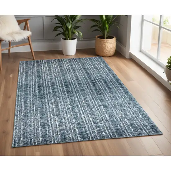 Blue and Ivory Power Loom Area Rug Photo 1
