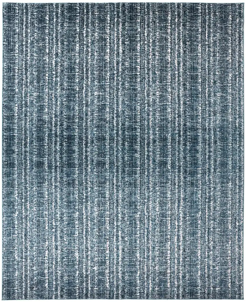 Blue and Ivory Power Loom Area Rug Photo 5