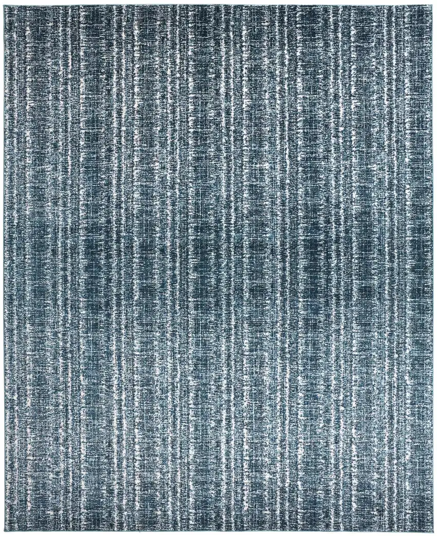 Blue and Ivory Power Loom Area Rug Photo 4