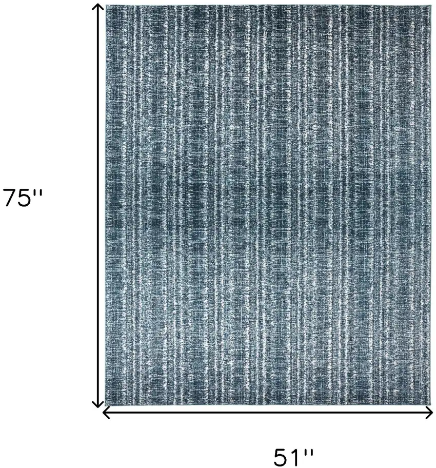Blue and Ivory Power Loom Area Rug Photo 3
