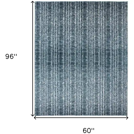 Blue and Ivory Power Loom Area Rug Photo 3