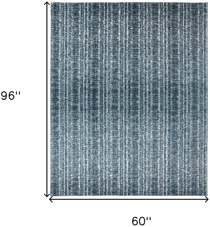Blue and Ivory Power Loom Area Rug Photo 3