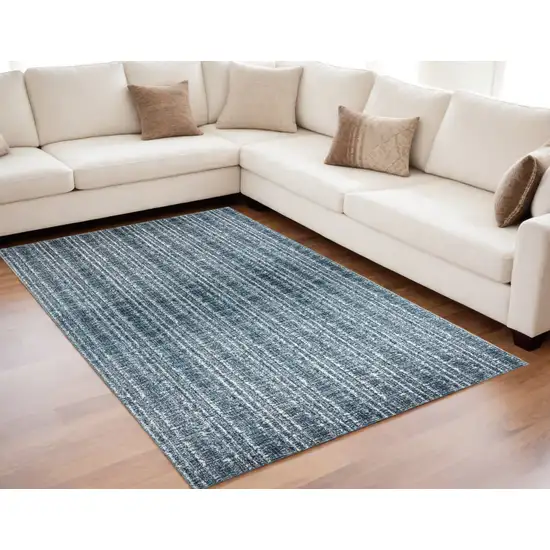 Blue and Ivory Power Loom Area Rug Photo 1