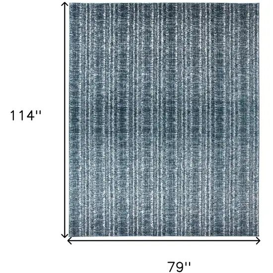Blue and Ivory Power Loom Area Rug Photo 3