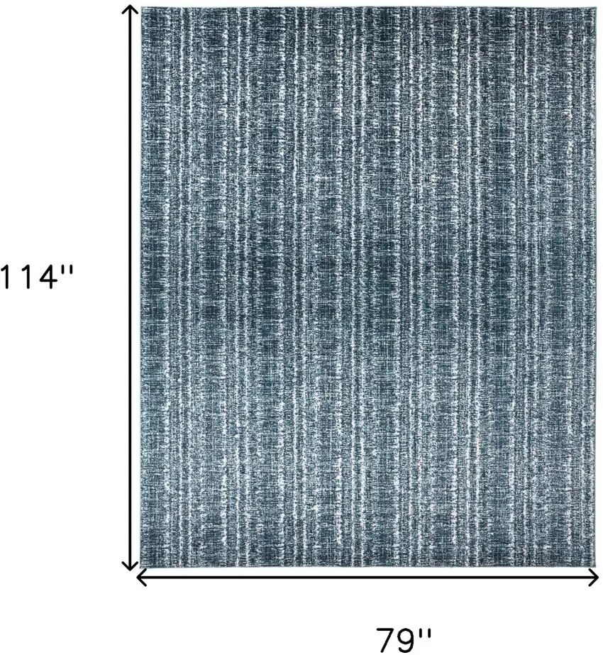 Blue and Ivory Power Loom Area Rug Photo 3