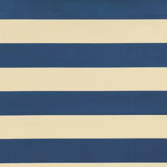 Blue and Ivory Striped Indoor Outdoor Area Rug Photo 4