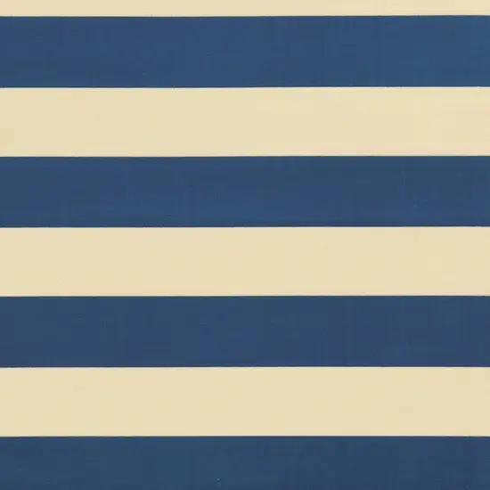 Blue and Ivory Striped Indoor Outdoor Area Rug Photo 4