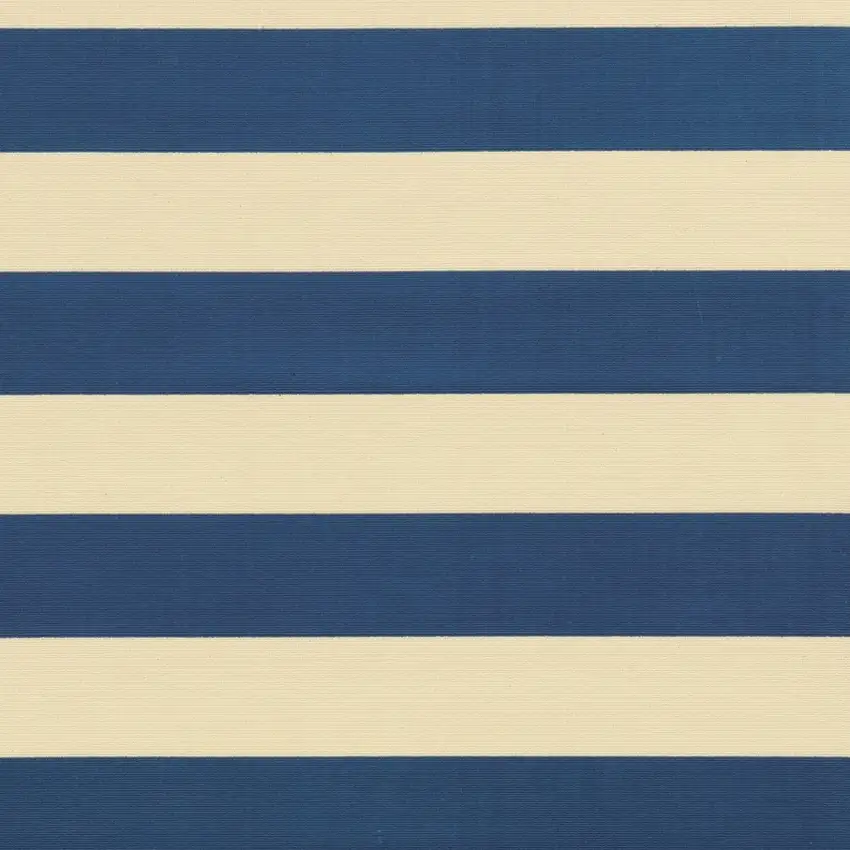 Blue and Ivory Striped Indoor Outdoor Area Rug Photo 4