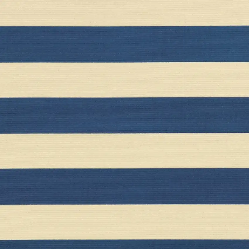Blue and Ivory Striped Indoor Outdoor Area Rug Photo 4