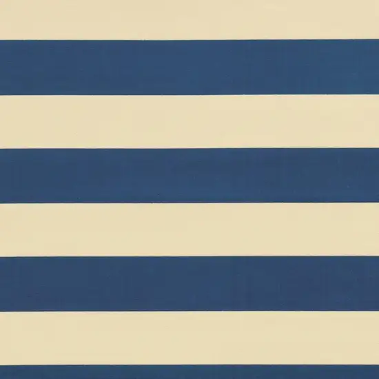 Blue and Ivory Striped Indoor Outdoor Area Rug Photo 4