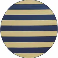 Photo of Blue and Ivory Striped Indoor Outdoor Area Rug