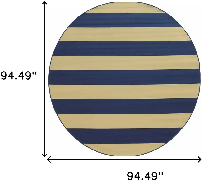 Blue and Ivory Striped Indoor Outdoor Area Rug Photo 5