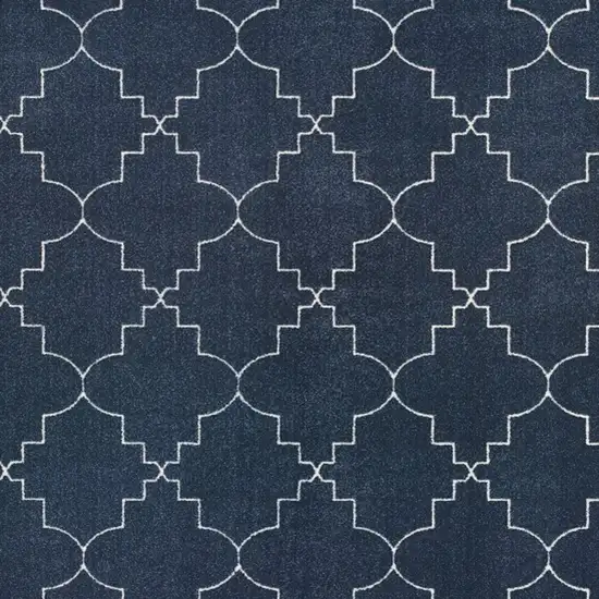 Blue and Ivory Trellis Indoor Area Rug Photo 3