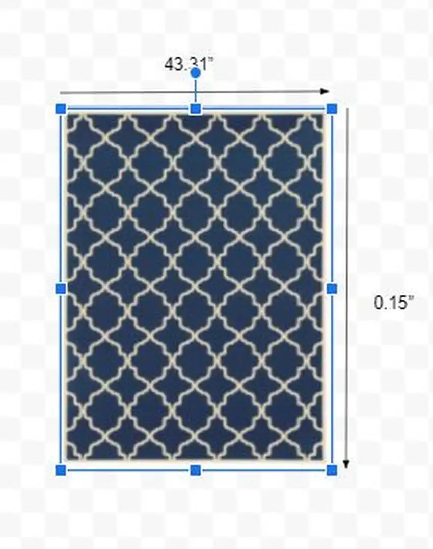 Blue and Ivory Trellis Indoor Outdoor Area Rug Photo 3