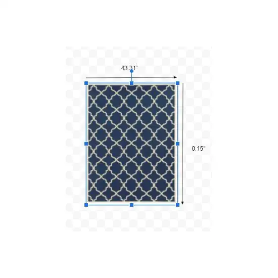 Blue and Ivory Trellis Indoor Outdoor Area Rug Photo 3