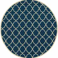 Photo of Blue and Ivory Trellis Indoor Outdoor Area Rug