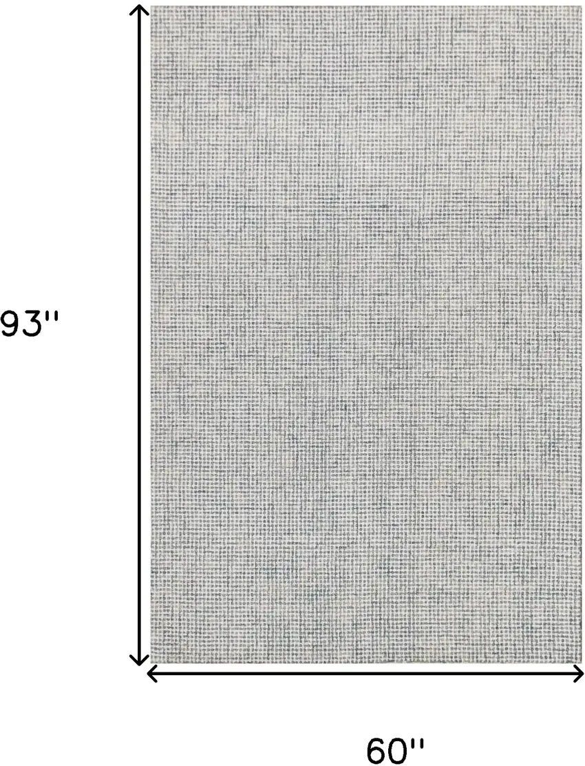 Blue and Ivory Wool Abstract Hand Tufted Area Rug Photo 3