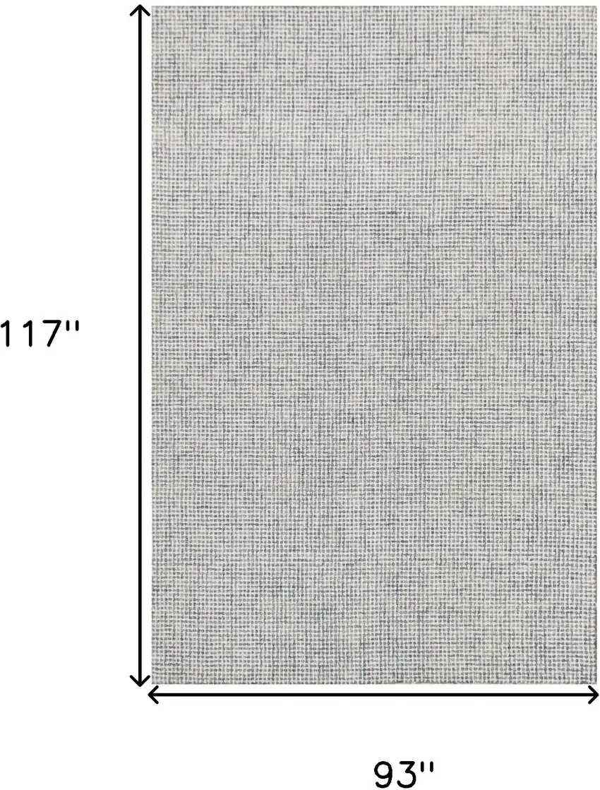 Blue and Ivory Wool Abstract Hand Tufted Area Rug Photo 3