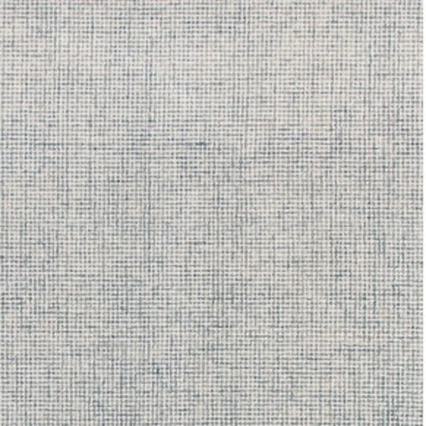 Blue and Ivory Wool Abstract Hand Tufted Runner Rug Photo 4
