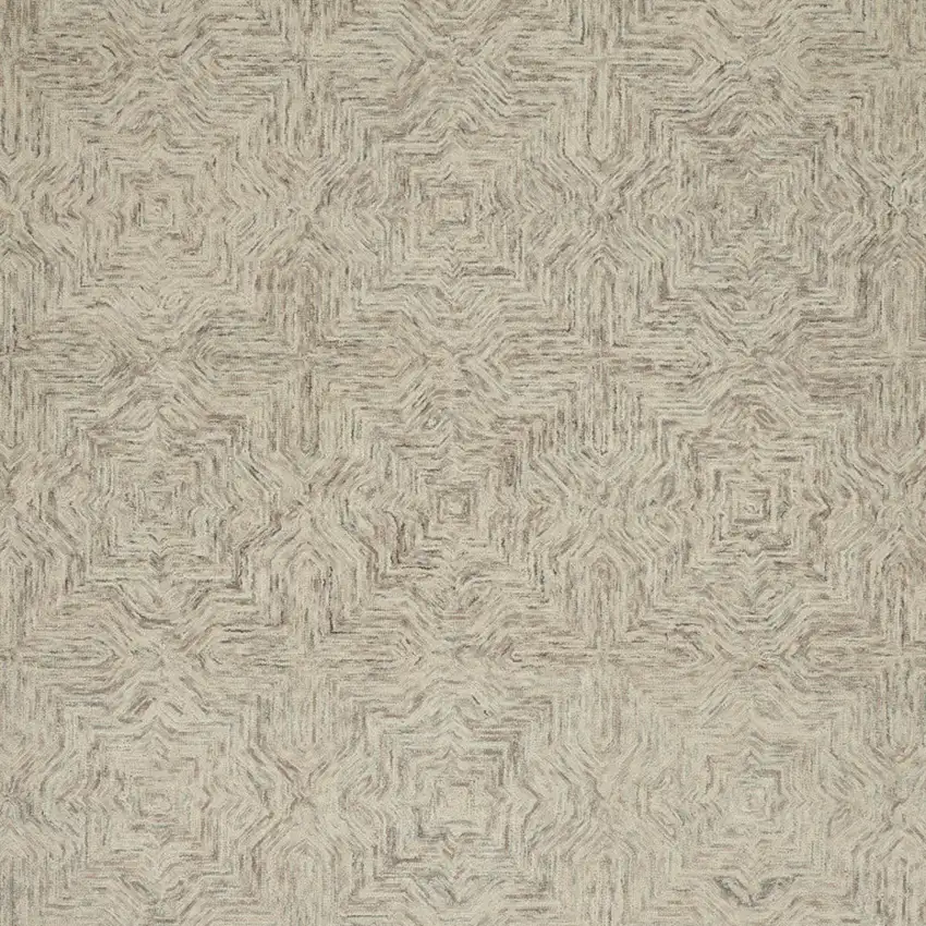 Blue and Ivory Wool Geometric Area Rug Photo 8
