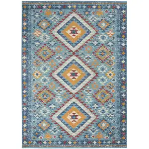 Photo of Blue and Multi Diamonds Area Rug