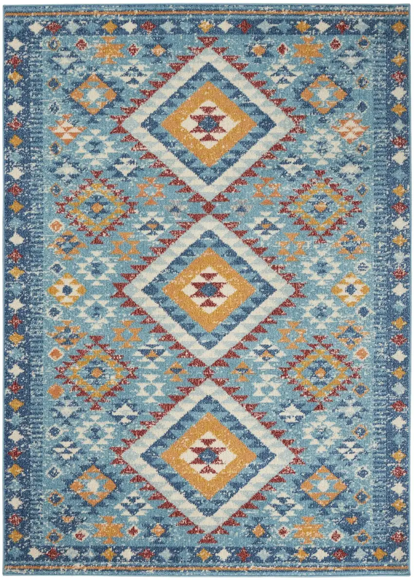 Blue and Multi Diamonds Area Rug Photo 9