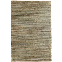 Photo of Blue and Natural Braided Jute Area Rug