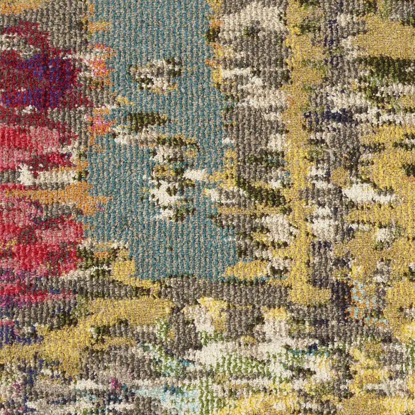 Blue and Orange Abstract Non Skid Area Rug Photo 2