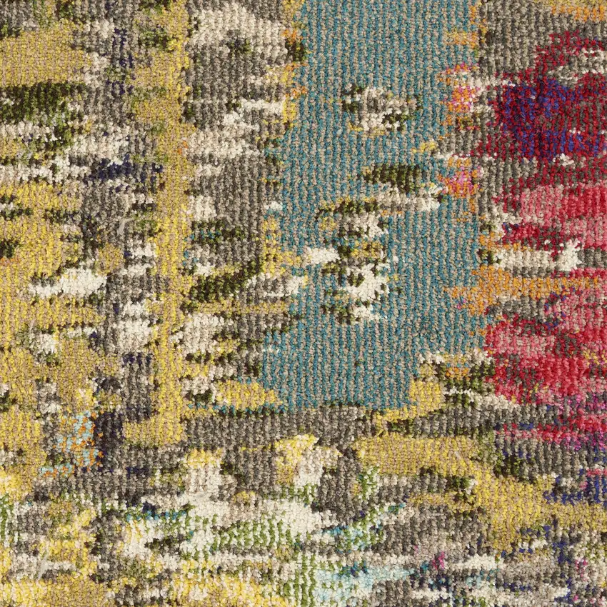 Blue and Orange Abstract Non Skid Area Rug Photo 3