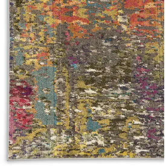 Blue and Orange Abstract Non Skid Area Rug Photo 9