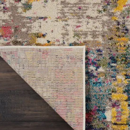 Blue and Orange Abstract Non Skid Area Rug Photo 8