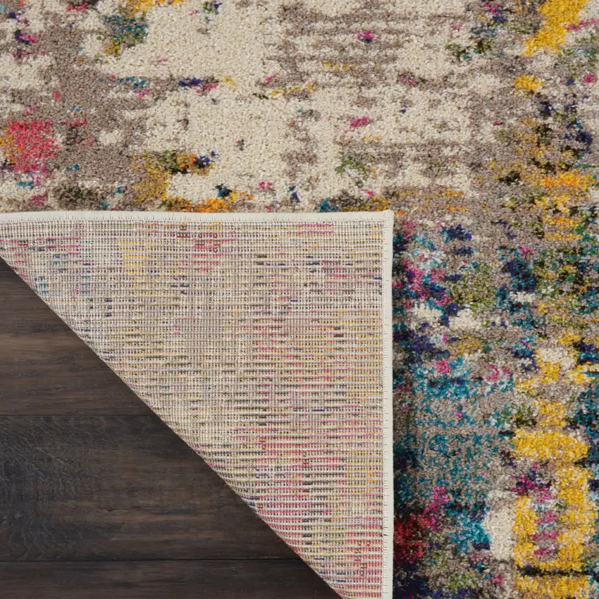 Blue and Orange Abstract Non Skid Area Rug Photo 8