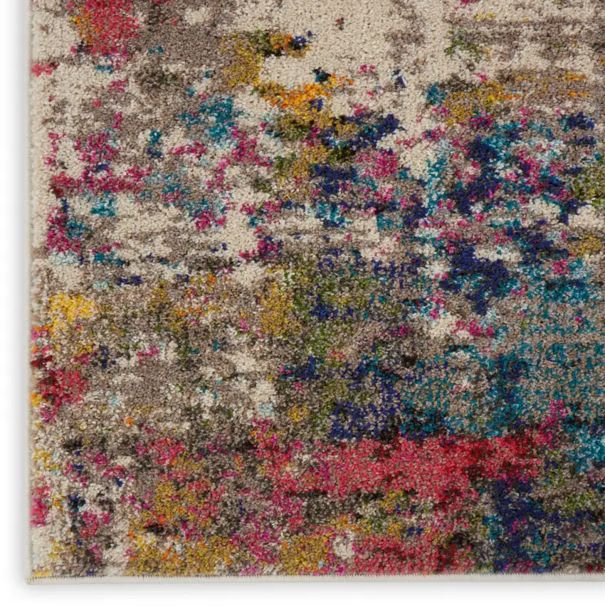 Blue and Orange Abstract Non Skid Area Rug Photo 7