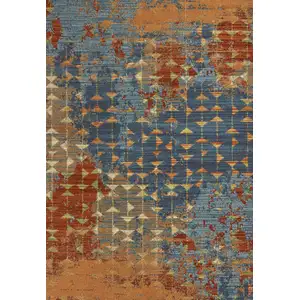 Photo of Blue and Orange Area Rug