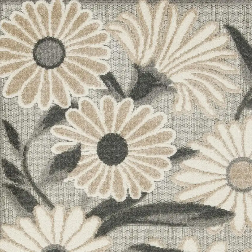 Beige Floral Indoor Outdoor Area Rug Photo 8