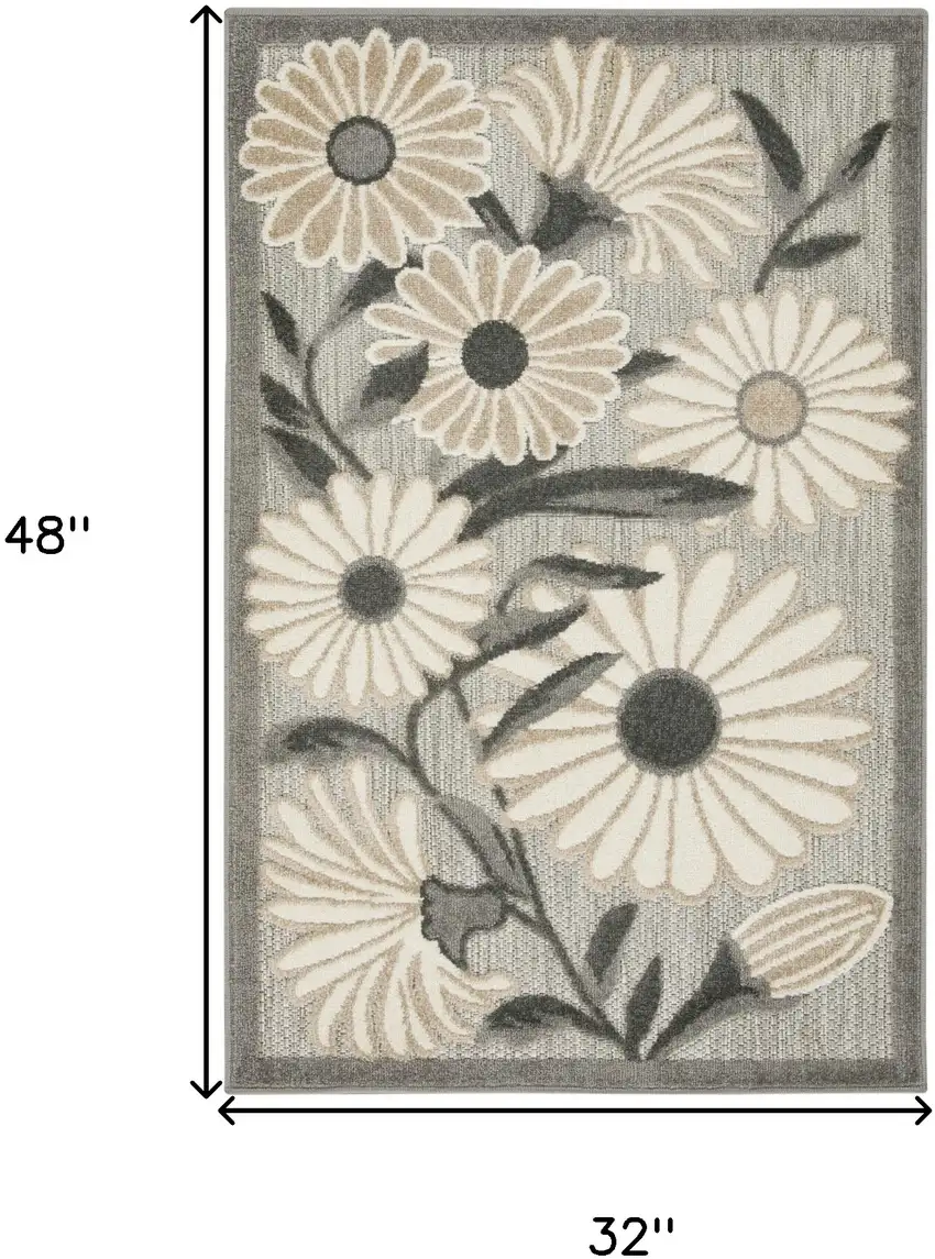 Blue and Orange Floral Power Loom Area Rug Photo 6