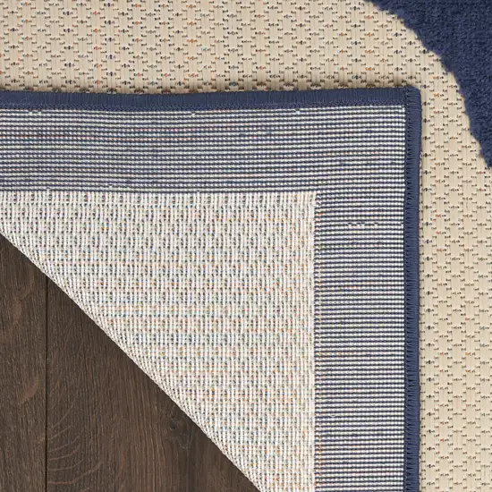 Ivory Orange and Blue Floral Indoor Outdoor Area Rug Photo 7