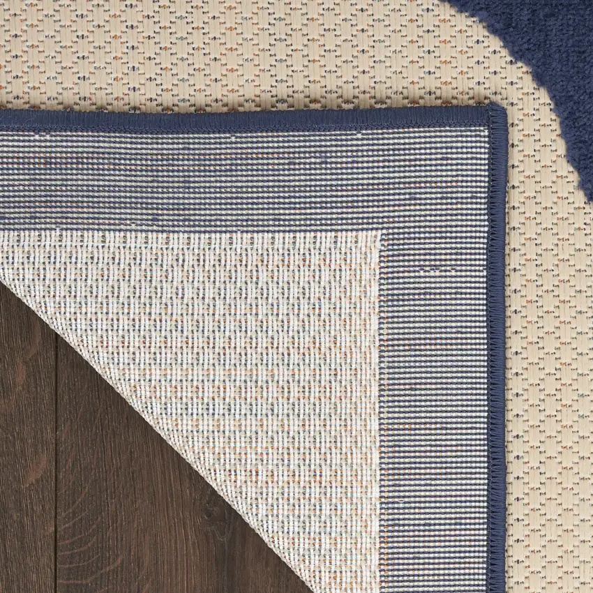 Ivory Orange and Blue Floral Indoor Outdoor Area Rug Photo 7