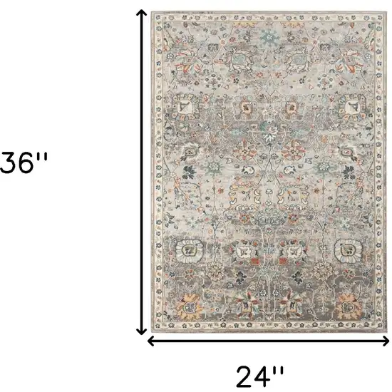 Blue and Orange Floral Stain Resistant Indoor Outdoor Area Rug Photo 9