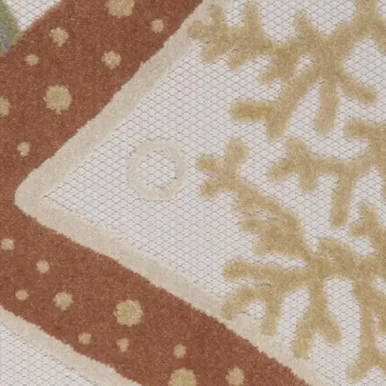 Ivory Orange And Blue Indoor Outdoor Area Rug Photo 3